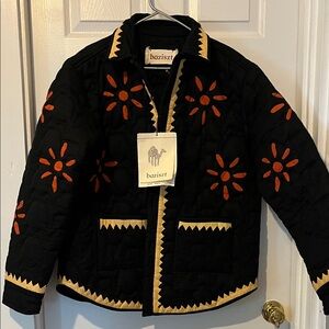Black and Orange Quilted Men's Puffer Jacket